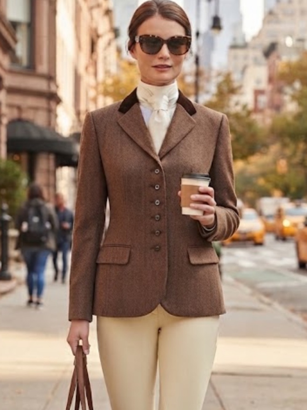 Ralph Lauren Chaps Heritage Brown Wool Blazer Velvet Collar